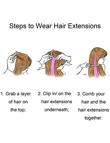 Hair Extensions paket od 16 komada 1 Čelični češalj za besplatnu kopču u ekstenzijama za kosu Ističe ravna duga frizura dodatna oprema