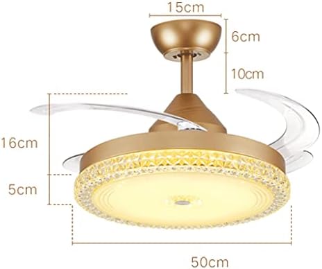 Ventilador de Techo evropski ventilator za kristal 42 inča sa svjetlosnim i daljinskim upravljačem, uvlačivi noževi ventilatori za