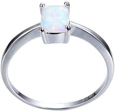 T-nakit modni žene 10kt Bijelo zlato punjeni prsten plavo bijeli Opal vjenčani bend veličine 6-9