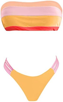 Muški plivački šorc veličine 14 pruga push-up grudnjak u boji žene Bikini podstavljeni Set kupaćih kostima kupaći šorc