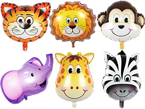 Dekoracije za rođendansku zabavu u džungli Safari-6 paketa džinovski Safari životinjski Baloni za dječake djecu Safari džungla Baby Shower Wild One Birthday Zoo Party Dekoracije