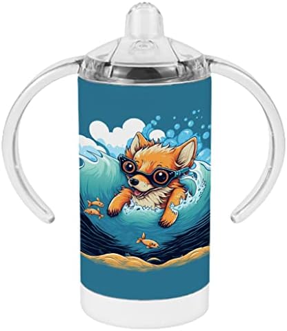 Funny Fox Sippy Cup-Digitalna Umjetnost Baby Sippy Cup-Cool Sippy Cup
