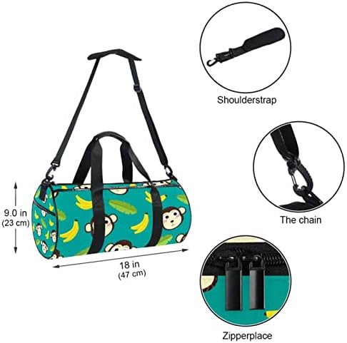 Mamacool Monkey Pattern Duffel torba za nošenje preko ramena platnena putna torba za teretanu Sport Dance Travel Weekender
