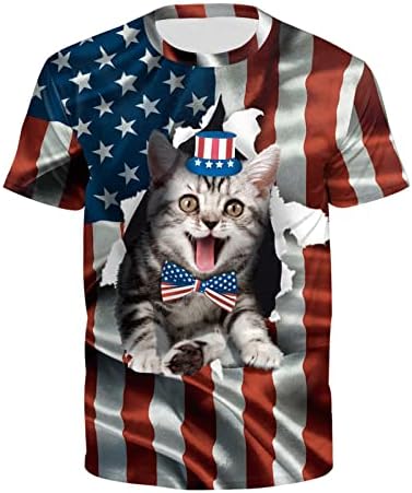 Majice za ljetni trening za muškarce muške majice za muškarce majice sa američkom zastavom Patriotska majica kratki rukav T vrhovi