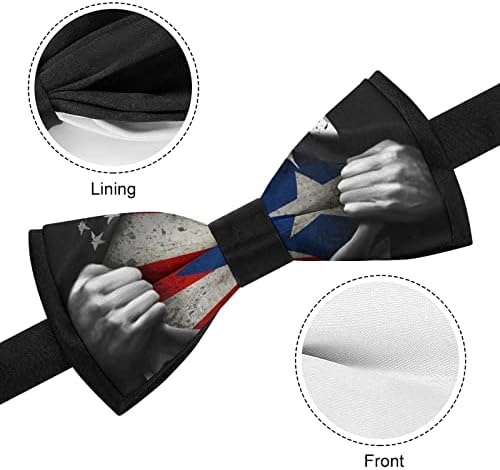 Weedkeycat American Portoriko zastava Zamijebne kravate Pred-vezane formalne kravate za luk Podesiva bowtie ispisana za muškarce