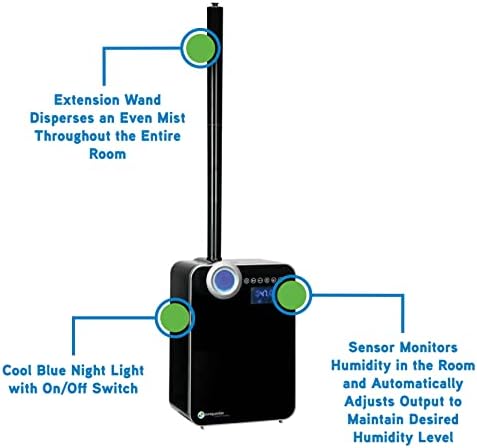 PureGuardian Guardian Technologies H8000B Ultrasonični topli hladni ovlaživač, 120 sati. Vrijeme Rada, 2 Gal. Rezervoar, 500 Kvadratnih