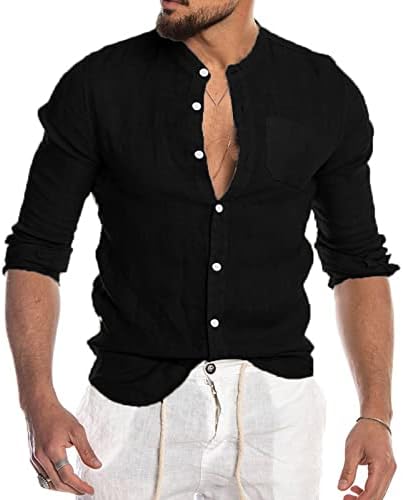 Yhaiogs muška košulja Srednja košulja za muškarce Dugi rukav odmor obična bluza Dugi rukav muške košulje
