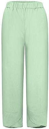 Zhuyou Žene Ljetne pamučne pantalone Ležerne prilike elastične struke Široka noga harem hlače lagane vrećice sa džepovima