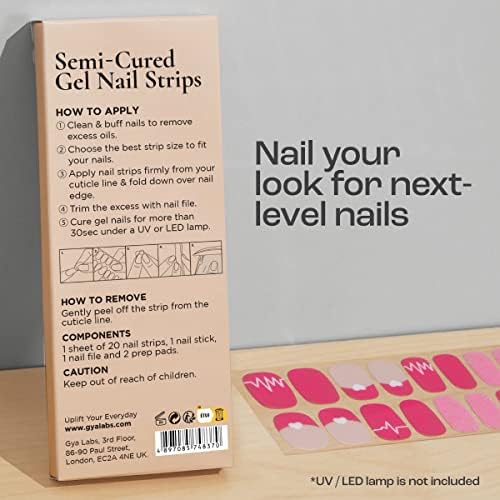 Gya Labs set naljepnica za nokte-dugotrajni nokti za žene - Polusušene gel trake za nokte - naljepnice za nokte za Nail Art Kit | svečani Nacionalni dan & svečani otkucaji srca