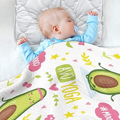 Slatka pokrivačica Slatka avokado joga pamučna pokrivačica za dojenčad, primanje pokrivača, lagane mekane prekrivače za krevetić,