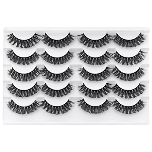 KOUSEI umjetne trepavice ruski Curly Lashes 3D volumen Faux Mink Lashes Dramatic Lashes Pack Fluffy Fake Eyelash 10 parovi