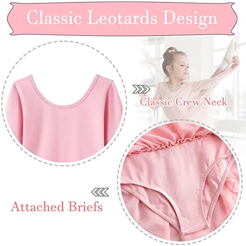 Meriabny Girls Tank Leotards za ples Solid Colors Ballet Tutu tuču 3-9 godina