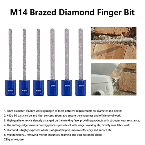 Dijamantsko glodalo prečnika 6/8 mm sa navojem M14 za uvećanje rupe za bušenje keramičkih pločica porcelanskih mermera kruna za bušenje 1 kom