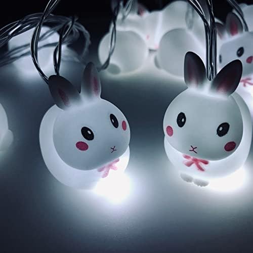 Božićna stabla od prozirnog stakla koja osvjetljavaju LED Bunny svjetla na baterije 20 žičanih svjetala Uskrs za dekorativne 10 stopa