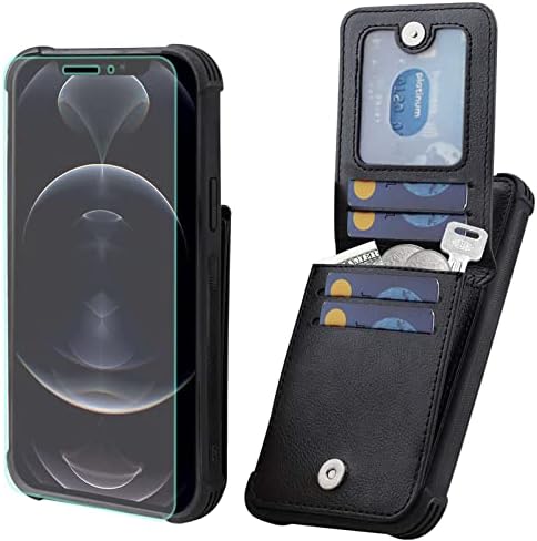 iPhone Xr Wallet Case, VANAVAGY Leather Magnetic Clasp Flip Folio Shockproof phone Cover [Screen Protector]with RFID Blocking Credit Card Holder Slots Kickstand for apple iPhone 10R / iPhone XR 6.1