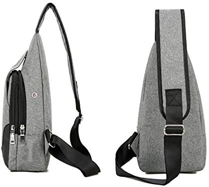 Elonglin Unisex Sling torba Višenamjenska dnevna torba za prsa Satchel platnena ramena prskanja križarska torba sa USB punjenjem Port