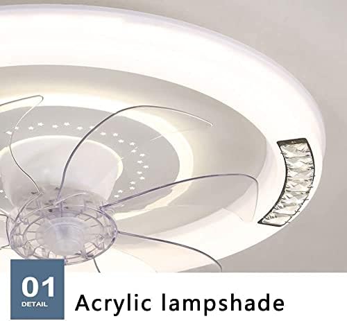 Isssptyb 19.7 inčni stropni ventilator sa daljinskim, LED zatamnjenim 3 boje temperature 3 svjetlosna rasvjeta i 6 vjetra pametni