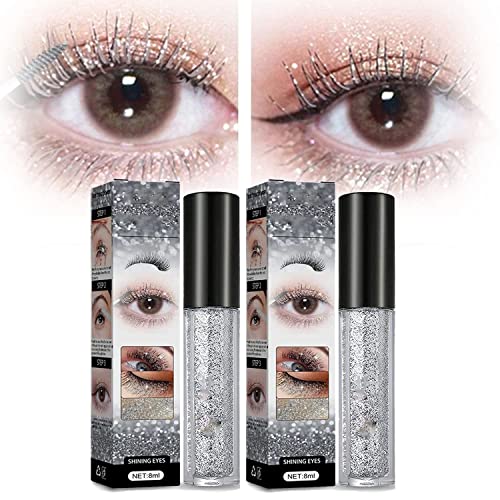 2kom 4D Glitter Lash maskara Diamond Eyelash, Diamond Glitter maskara Topper, vodootporna, dugotrajna,sjajna Dijamantska maskara,