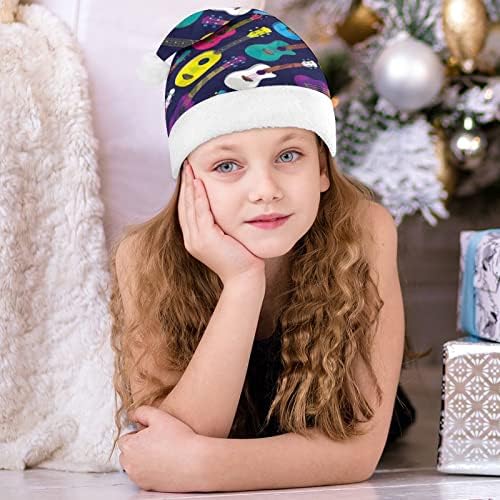 Šareni havajski Ukulele Funny Božić šešir Unisex Santa šešir toplo Božić kapice za odrasle dijete