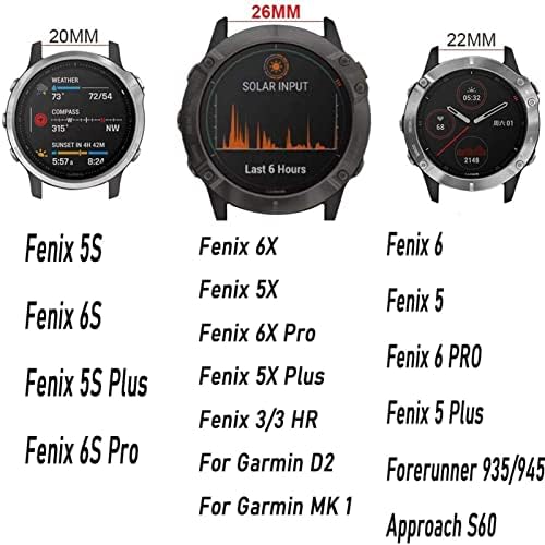 Bneguv silikonska 26mm 22mm traka za brzo puštanje narukvica za ručni sat Garmin Fenix 7 7x 5X 5 Plus 3 3HR S60 Watch Easyfit Watch