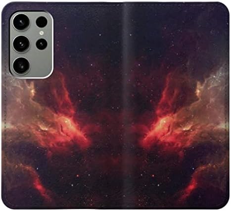 RW3897 Crvena Nebula Space PU kožna Navlaka za preklopnu futrolu za Samsung Galaxy S23 Ultra