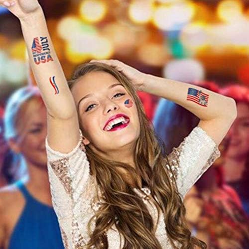 Valiclud 20 listova Patriotske privremene tetovaže američke zastave Naljepnice za tetovažu Četvrta jula Dan nezavisnosti Body Art
