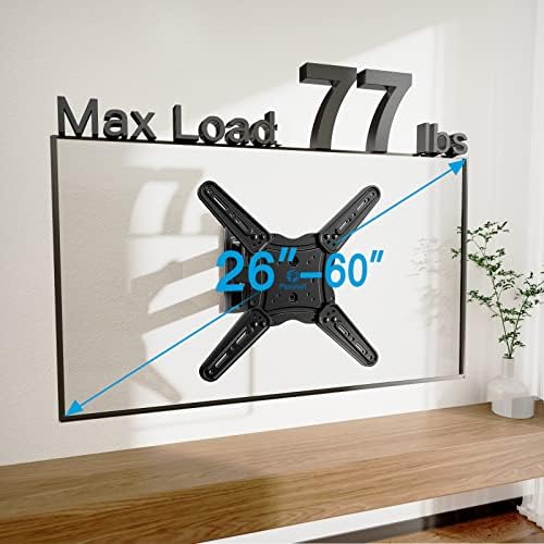 Pipishell Full Motion TV zidni nosač za 26-60 inča do 77 lbs max vesa 400x400mm; TV zidni montiranje Potpuno kretanje za većinu 26-65