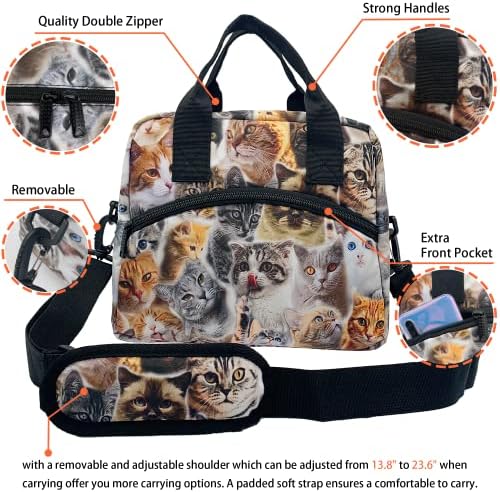 Cat izolovana torba za ručak za žene za višekratnu upotrebu velike torbe za ručak termo i hladnjak torba za ručak prenosiva nepropusna