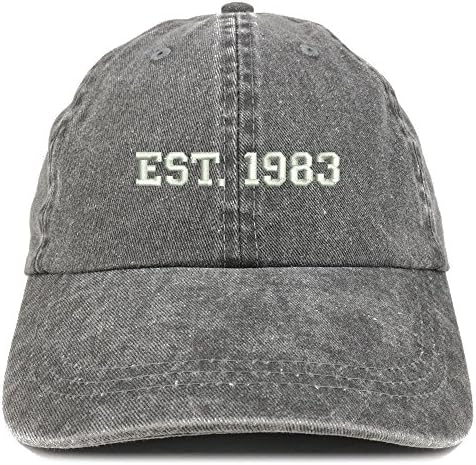 Trendy prodavnica odjeće EST 1983 vezena-poklon za 40. rođendan Pigment obojena isprana kapa
