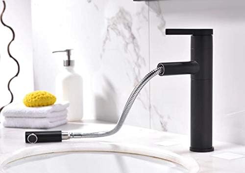 Izvucite kupaonicu slavina mesinga mat crne boje izvlačite slivu slivu miksera za umivaonik slavina voda slavina kupaonice slavina