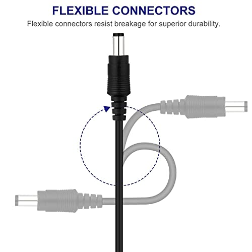 2pcs 33FT električni kabel, 2,1 mm x 5,5 mm priključak, kompatibilan sa univerzalnim 12V dc kabel adapterom ili zidnim punjačem za