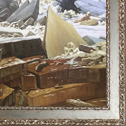La Pastiche Sea of ​​Led by Caspar David Friedrich Slikarstvo ulja, 20 x 24, Versailles srebrni salon okvir