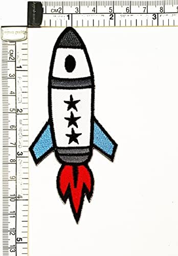 Kleenplus Bijela raketa svemir crtani film Djeca Djeca modni Patch naljepnica zanatske zakrpe uradi sam aplikacija vezeni šivati gvožđe na Patch amblemu Odjeća kostim dodatak šivanje