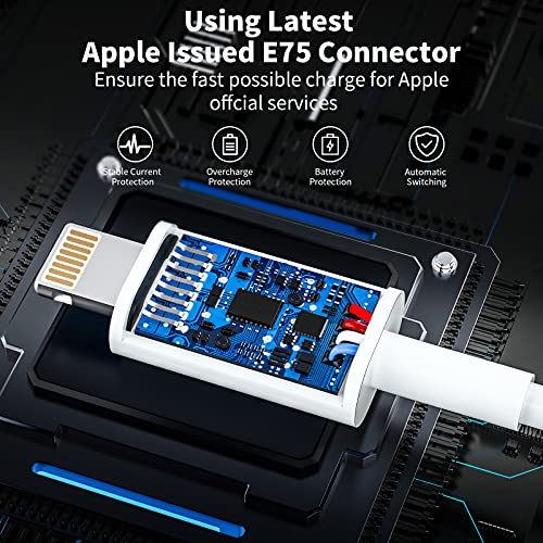 Belcompany [Apple MFI certificirani kabel za punjač, ​​2 pakovanja munja do USB kabela 6,6ft, originalni certificirani brzi iPhone punjenja iPhone za iPhone 12/11 / 11Pro / 11Max / XS maks / 8/7, iPad