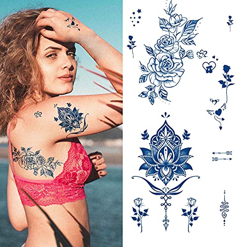 Aresvns polu-stalne tetovaže za žene i djevojke, realistično privremena tetovaža vodootporna i dugotrajna, 2-3 tjedna lažne naljepnice