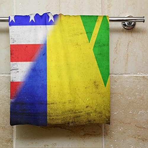 Zastave SAD-a i Saint Vincenta i Grenadines ručnika za umivaonik 28,7 x13,8 lica od lica superfine vlakana visoko upijaju ručnike ručnici