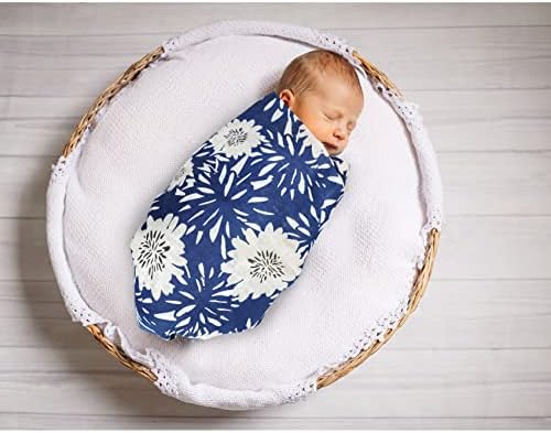 Muslin Swaddle pokrivač za bebe koja prima pokrivač za djevojku mekani prozračni prekrivač s prekrasom velikih 47 x 47 inča cvjetna