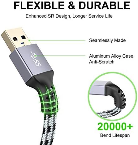 SNANSHI USB produžni kabl 20 ft, USB Extender najlon pleteni USB 3.0 Produžni kabl za web kameru, štampač, USB miš / tastatura, fleš