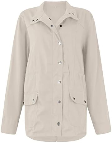 Ženska zimska jakna 2023, Ženska predimenzionirana jakna za jaknu dugih rukava Dugme za jaknu na dugih rukava ukrašava kapute sa džepovima