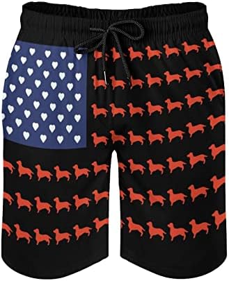 Jahshund USA zastava MENS SWIM Trunks Brzo suho Swim Shorts Bathing Obriši plaža Swim Upravne kratke hlače sa džepovima