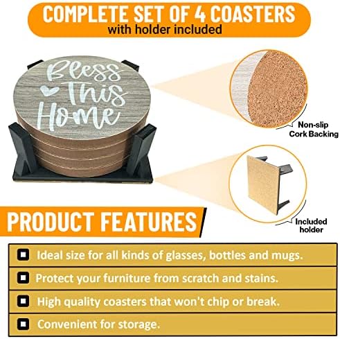CoasterToasters CASTERS za tablice za kavu upijaju setovi od 4 keramičkog pića Coaster za zaštitu od stola pogodna za vrste šalica
