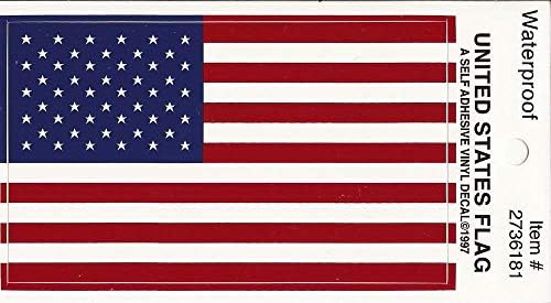 Napravljeno u SAD - američki naljepnici zastava 2,25 x 4, Sjedinjene Države Vodootporne vinilne samoljepljive američke naljepnice