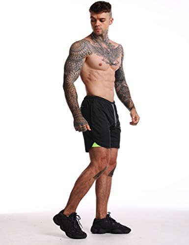 FLYFIREFLY muške kratke hlače za trčanje 2 u 1 7 lagani trening joge u teretani sportske kratke hlače