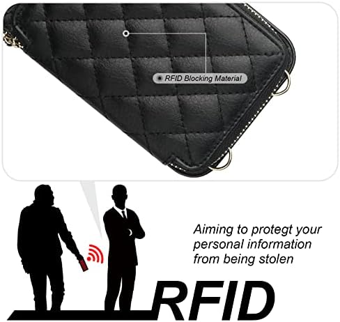 Bocasal Crossbody torbica za novčanik za iPhone Xr, RFID Blocking PU kožna torbica sa patentnim zatvaračem torbica na preklop, Folio