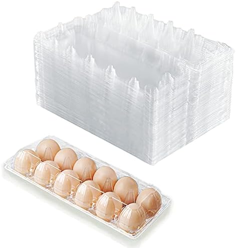 HILELIFE plastični Kartoni za jaja Bulk-40 pakovanje prozirnih plastičnih kutija za jaja sadrži do 12 jaja - 1 tucet, višekratna kutija