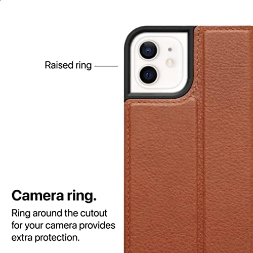 Dekodirana torbica za novčanik - iPhone 12 Mini testirano od strane Apple-a-futrola za telefon sa držačem za kartice - Flip Cover Evropska koža-kompatibilno sa bežičnim punjenjem-Svijetlosmeđa