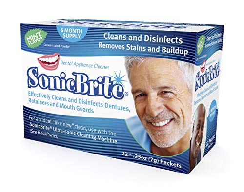 SonicBrite: prašak za čišćenje proteza, držača, noćnih štitnika, Alignera i još mnogo toga - 6 mjesec Mint Flavored Cleaner Supply