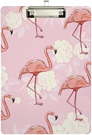 Plastic Clipboards Pink Flamingo Clip ploče kopče za ploče Jake 12,5 x 9 inča / drži 100 listova! Akrilne Ploče