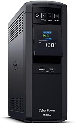 CyberPower CP1500PFCLCDTAA PFC Sinewave UPS sistem, 1500va/1000w, 12 prodajnih mjesta, AVR, Mini Tower, Taa Certified, Black