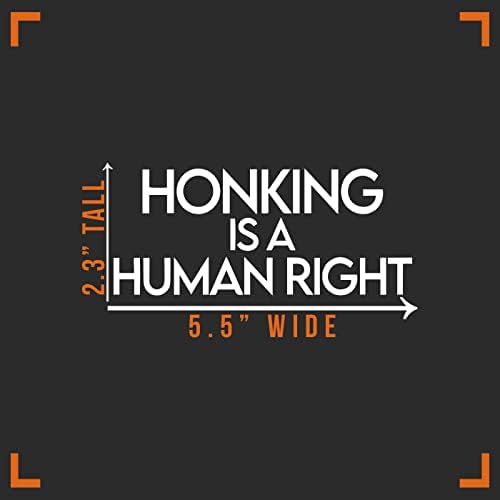 Honking je ljudski desni naljepnica Vinil naljepnica Auto Automobilski zidni laptop | Bijela | 5,5 x 2